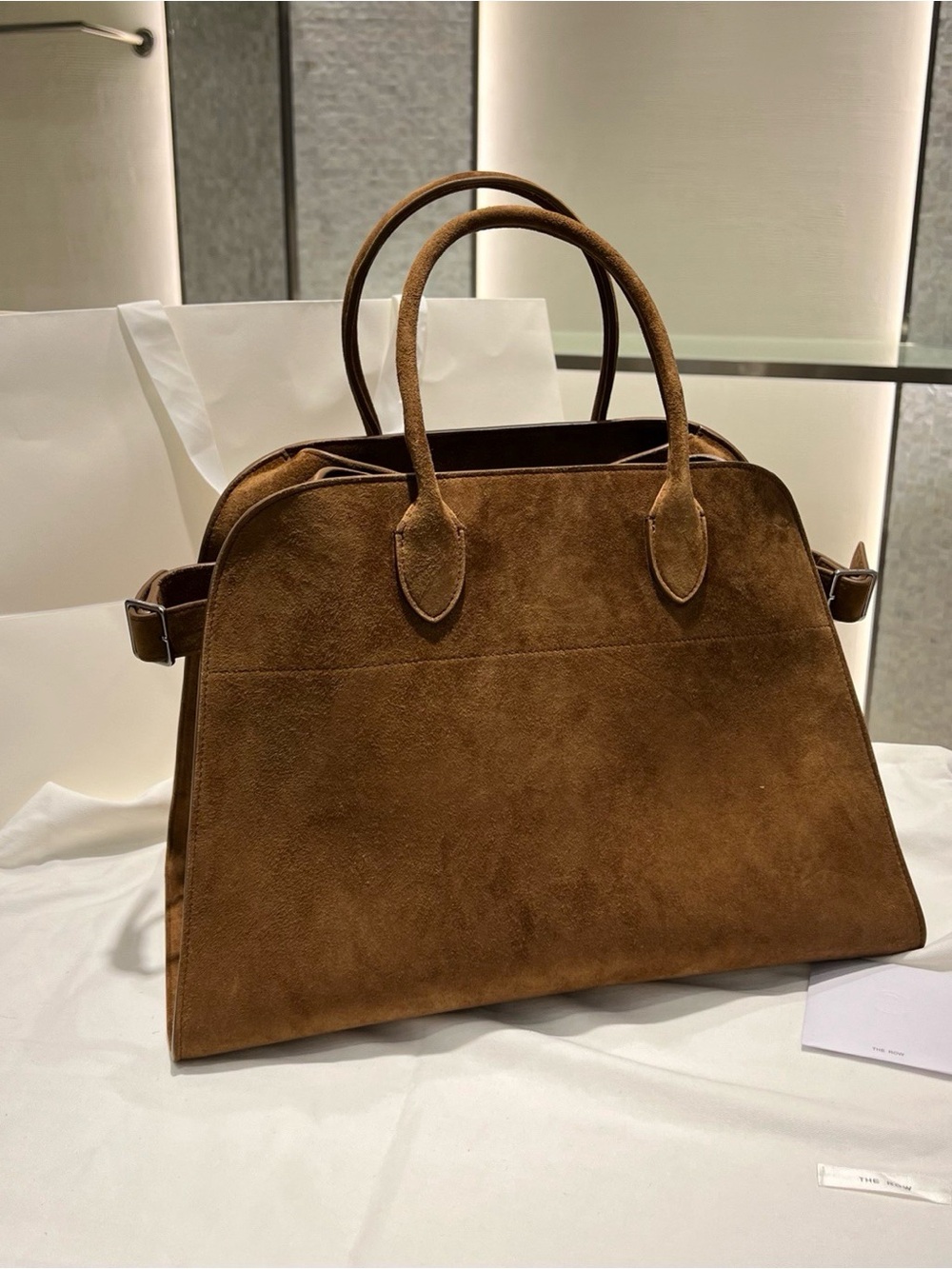 Good The Row Brown Suede Top-Handle Tote